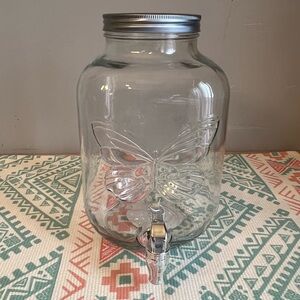 Dolly Parton Clear Glass 1gallon Butterfly Beverage Dispenser New Open Box